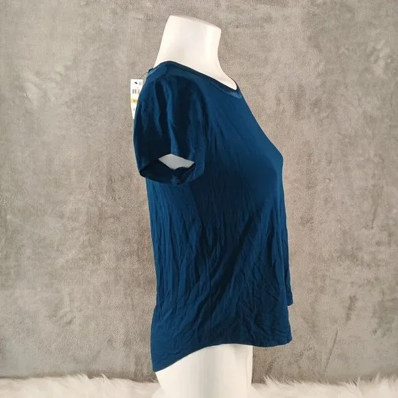 NWT ALFANI Women Top Petite SMALL Satin Neck Band Pullover Rayon Blend - Picture 4 of 9